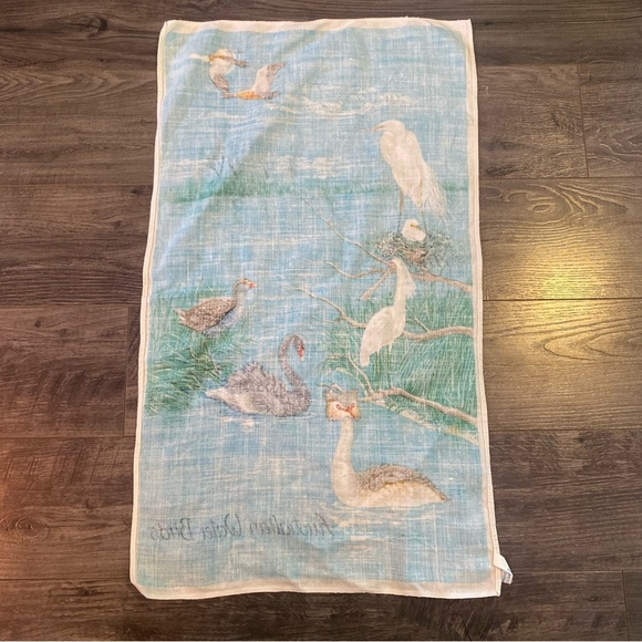 Vintage Linen Tea Towel Australian Water Birds made in Poland can be framed - Picture 8 of 8